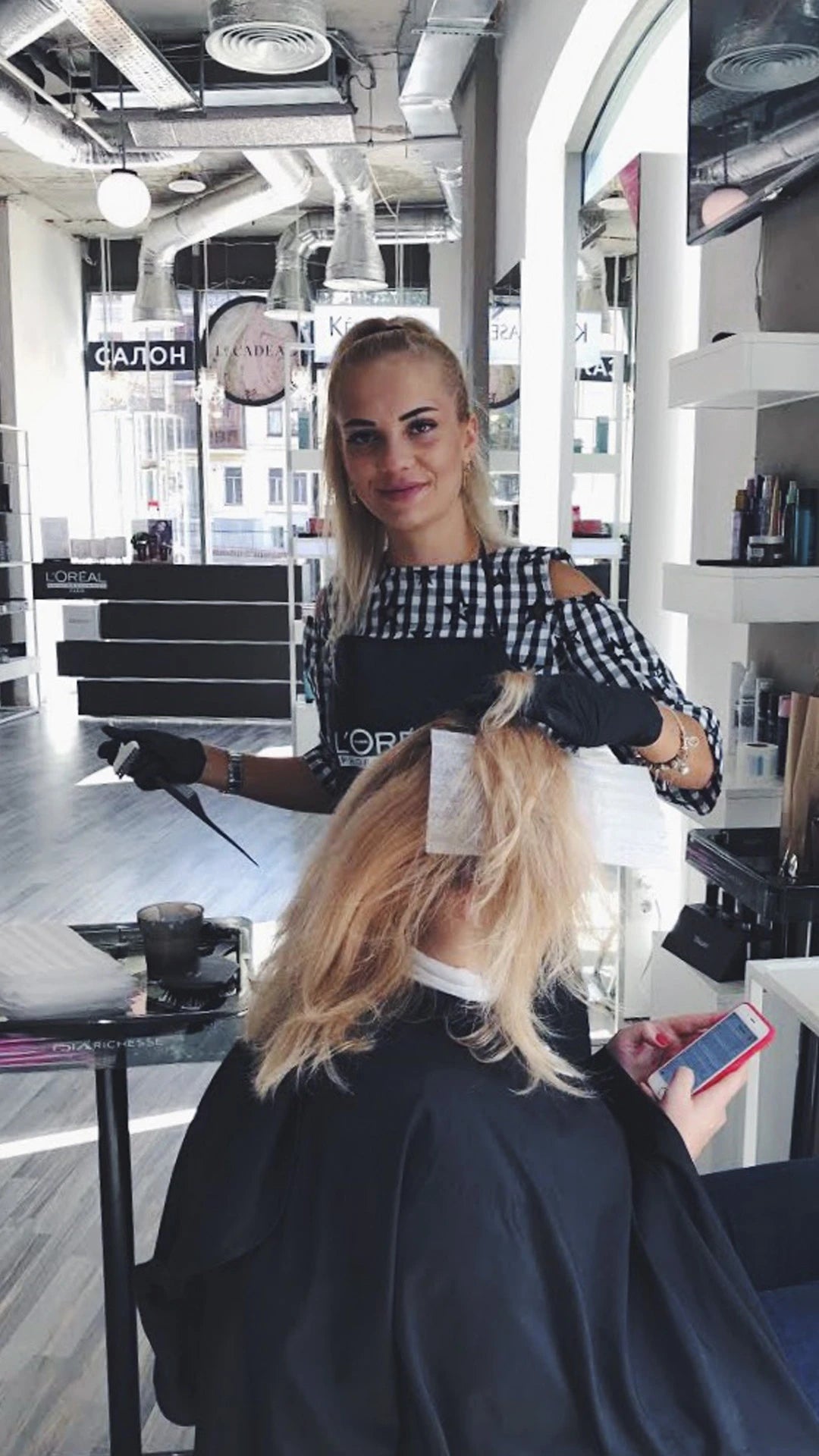 Le Cadeau Color Academy educator teaching a student colourist at The Beauty Suite HQ, Ballymount Dublin 24